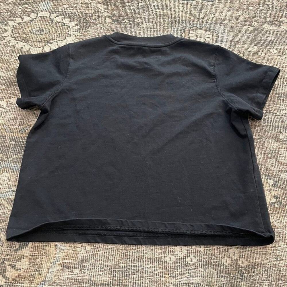 all:row Black Cropped T-Shirt Womens Size S Crew Neck Short Sleeve Boxy Tee